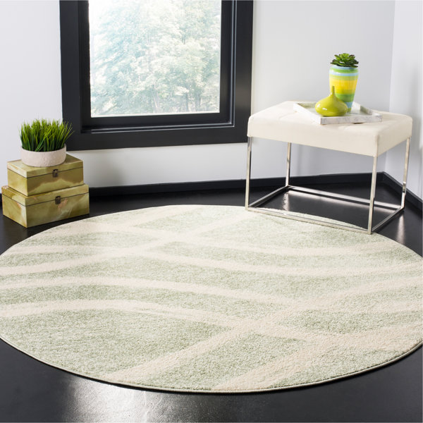 Wrought Studio Shelva Abstract Area Rug in Beige/Green & Reviews Wayfair